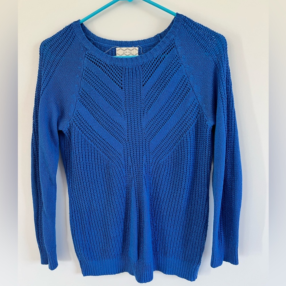 Pink Rose blue sweater